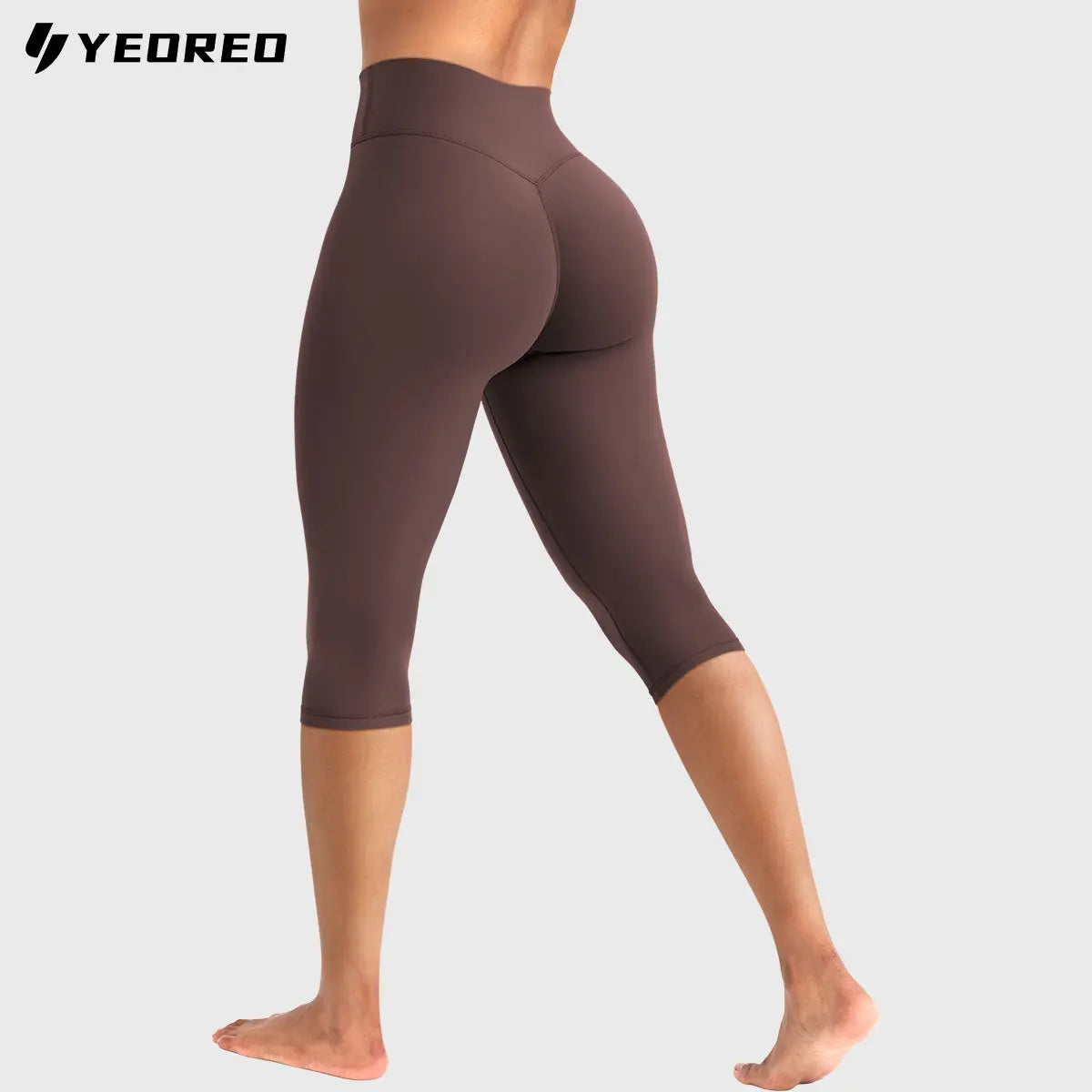 YEOREO Womens Workout Capri Leggings (Classic/Pocket Style) 15"/17"/19" Inseam No Front Seam High Waisted Scrunch Yoga Pants