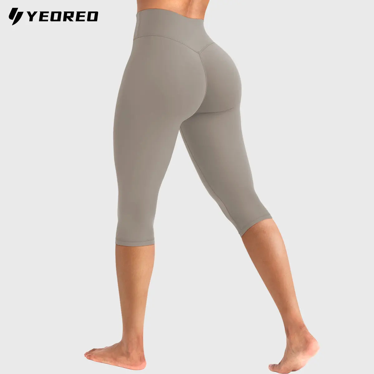 YEOREO Womens Workout Capri Leggings (Classic/Pocket Style) 15"/17"/19" Inseam No Front Seam High Waisted Scrunch Yoga Pants
