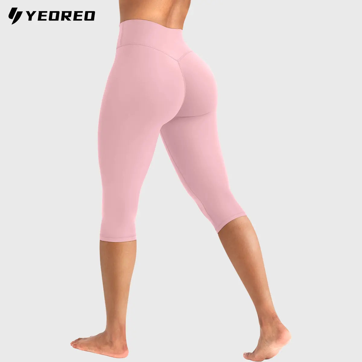 YEOREO Womens Workout Capri Leggings (Classic/Pocket Style) 15"/17"/19" Inseam No Front Seam High Waisted Scrunch Yoga Pants