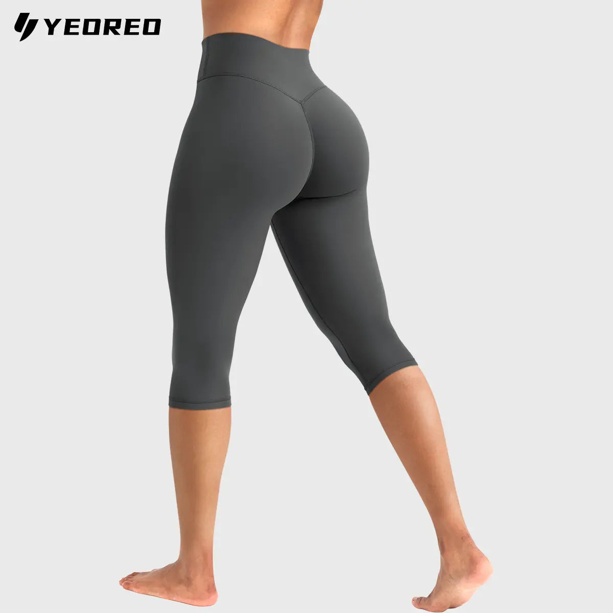 YEOREO Womens Workout Capri Leggings (Classic/Pocket Style) 15"/17"/19" Inseam No Front Seam High Waisted Scrunch Yoga Pants