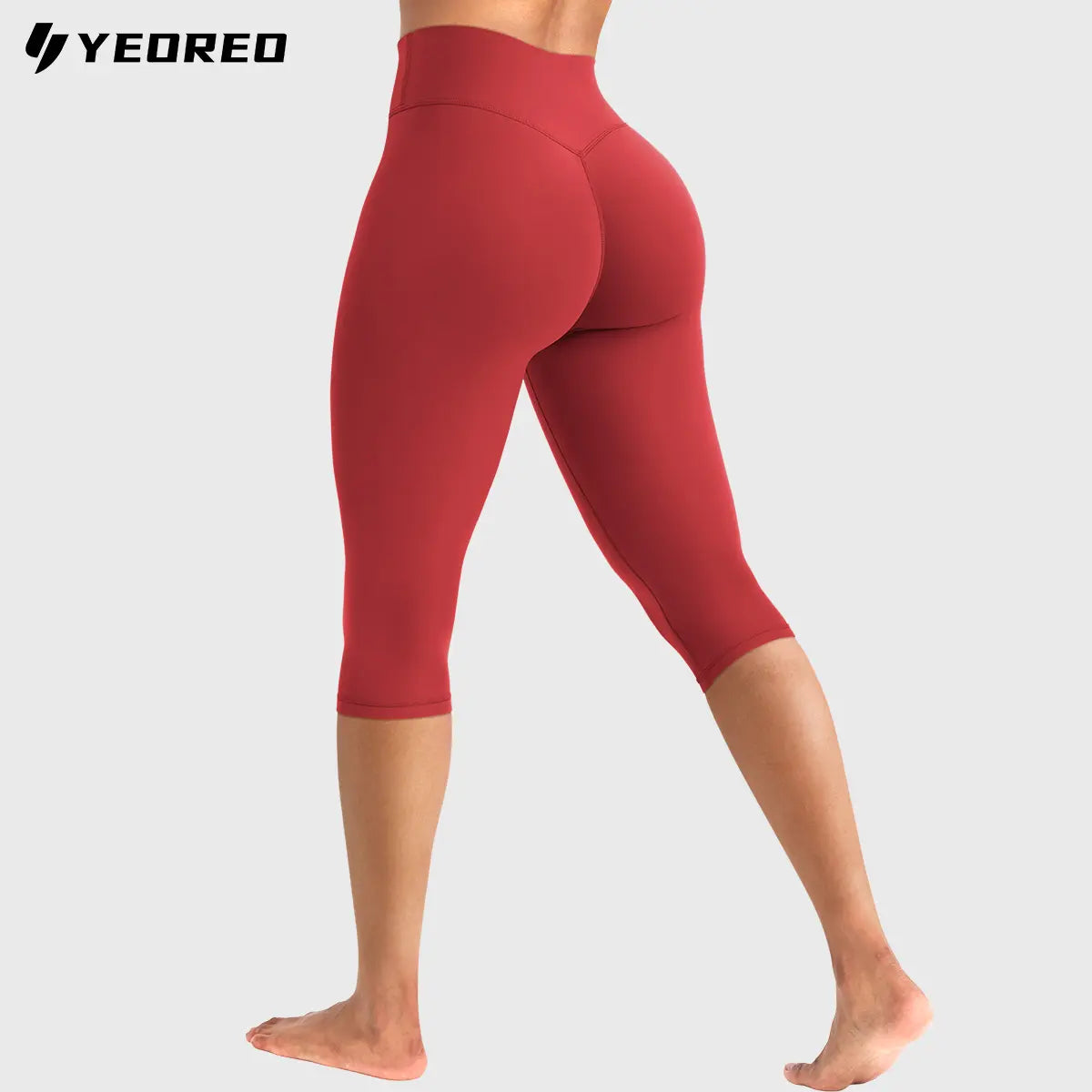 YEOREO Womens Workout Capri Leggings (Classic/Pocket Style) 15"/17"/19" Inseam No Front Seam High Waisted Scrunch Yoga Pants