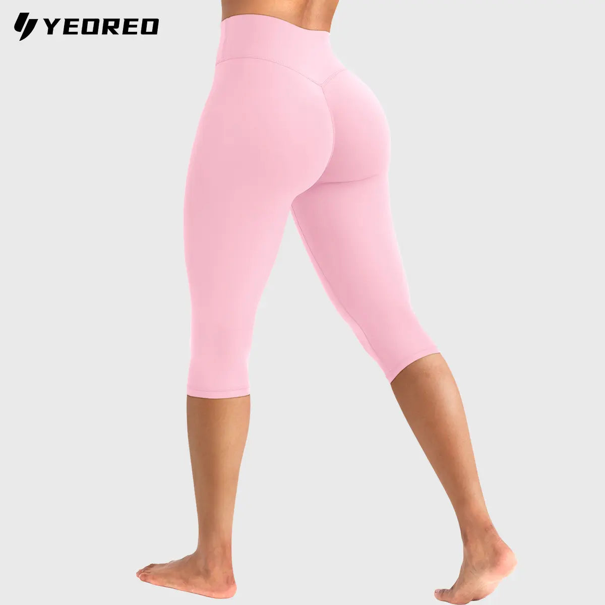 YEOREO Womens Workout Capri Leggings (Classic/Pocket Style) 15"/17"/19" Inseam No Front Seam High Waisted Scrunch Yoga Pants