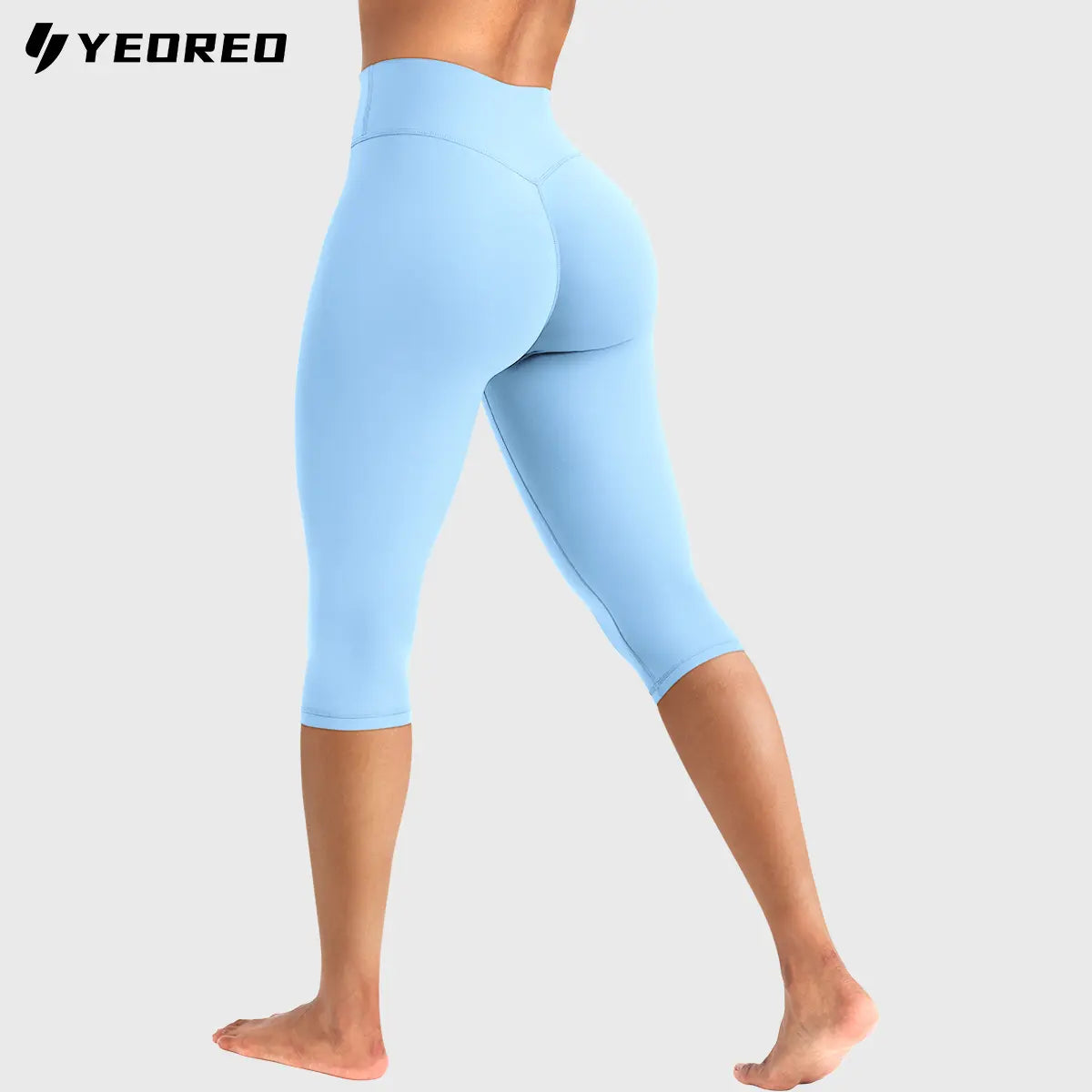 YEOREO Womens Workout Capri Leggings (Classic/Pocket Style) 15"/17"/19" Inseam No Front Seam High Waisted Scrunch Yoga Pants