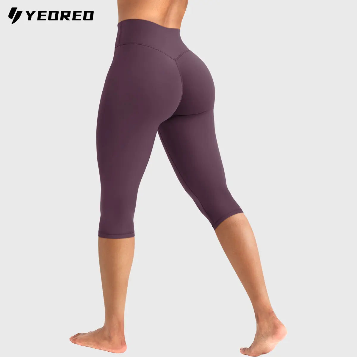YEOREO Womens Workout Capri Leggings (Classic/Pocket Style) 15"/17"/19" Inseam No Front Seam High Waisted Scrunch Yoga Pants