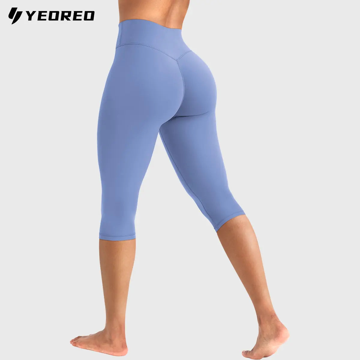 YEOREO Womens Workout Capri Leggings (Classic/Pocket Style) 15"/17"/19" Inseam No Front Seam High Waisted Scrunch Yoga Pants