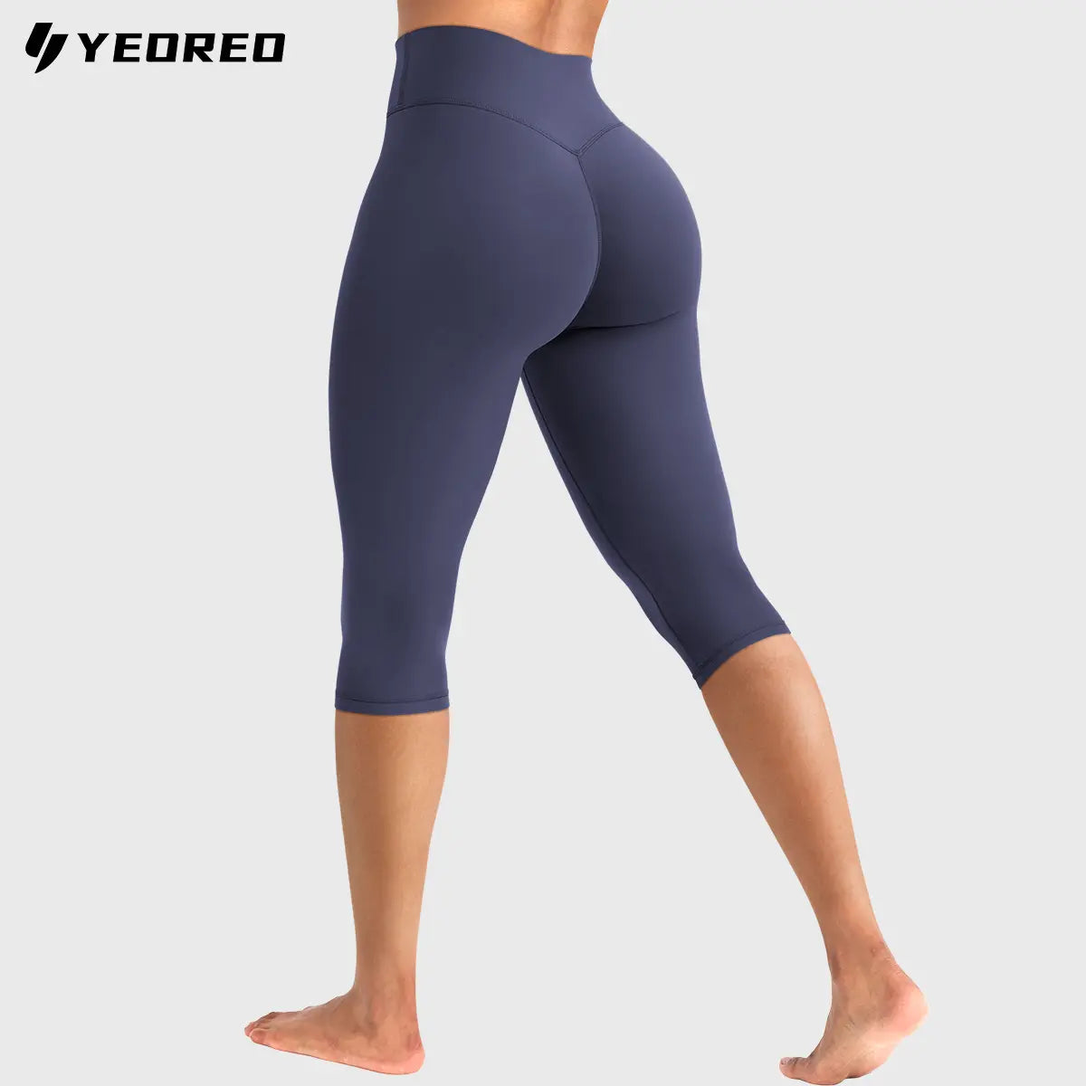 YEOREO Womens Workout Capri Leggings (Classic/Pocket Style) 15"/17"/19" Inseam No Front Seam High Waisted Scrunch Yoga Pants